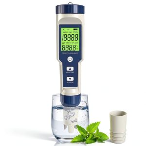 PH Meter, 5 in 1 PH/TDS/EC/Salinity/Temp Meter with ATC, 0.01 Resolution High Accuracy Water Testing for Drinking Water, Hydroponics, Seawater, Aquariums, Fish Tank and Swimming Pools-0